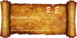 Reisman Erik névjegykártya